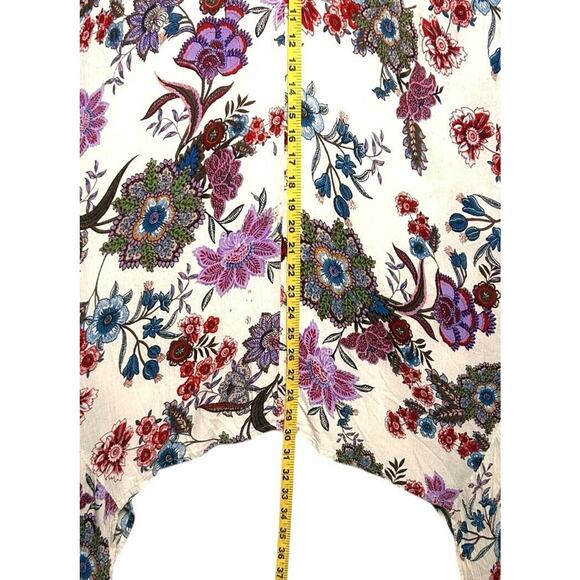 Women Sz M Cardigan Waterfall Duster Cover Up Boho Floral Flowy Patrons Of Peace - Picture 10 of 15